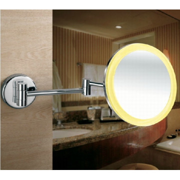 Miroir de rasage éclairé par LED fixé au mur de cadre acrylique pour salle de bains